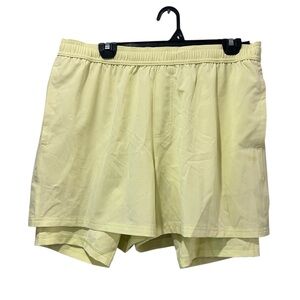 DSG Men’s 5” 2-in-1 Agility Shorts Yellow Neon Size L Built-In Liner NWT Running